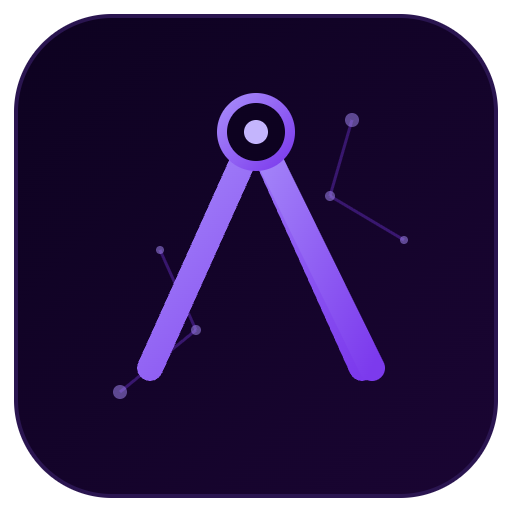 Axel Verne logo — AV monogram on violet